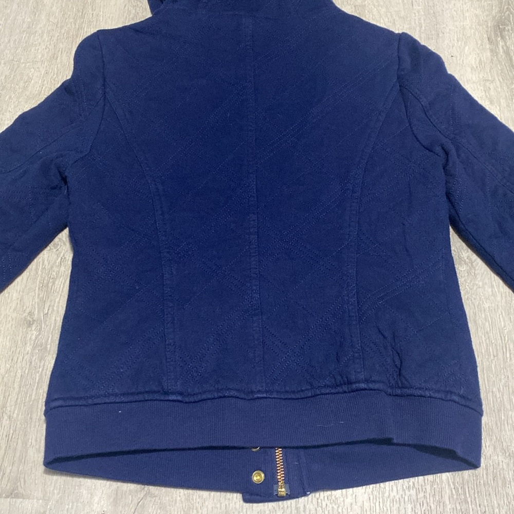 Anthro Allihop Navy Quilted Hooded Jacket - Picture 6 of 8
